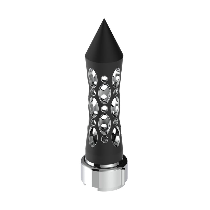 Thread-On Daytona Style Spike Gearshift Knob With LED 9/10 Speed Adapter - Black/White LED