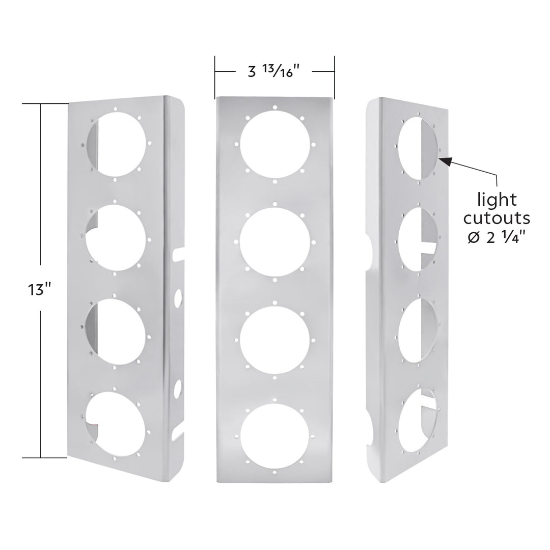 430 Stainless Steel Front Air Cleaner Bracket With Four 2" Round Light Cutouts (Pair)