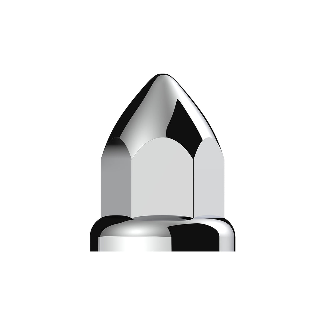 33mm X 2 3/8" Chrome Plastic Bullet Nut Covers W/ Flange - Push-On (Color Box Of 20)