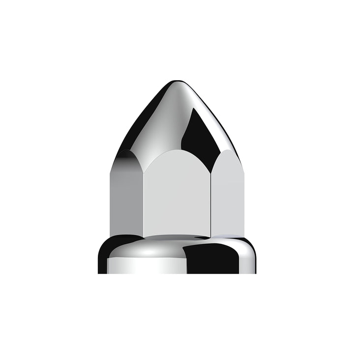 33mm X 2 3/8" Chrome Plastic Bullet Nut Covers W/ Flange - Push-On (Color Box Of 20)