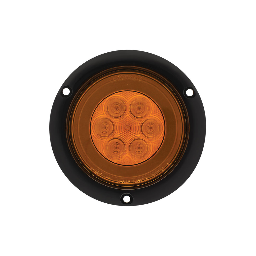 21 LED 4" Flange Mount GloLight (Turn Signal) - Amber LED/Amber Lens