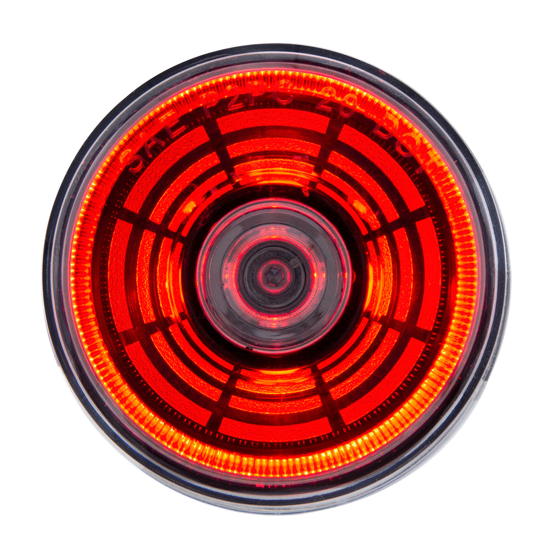 4 LED 2-1/2" Round Abyss Light (Clearance/Marker) - Red LED/Clear Lens