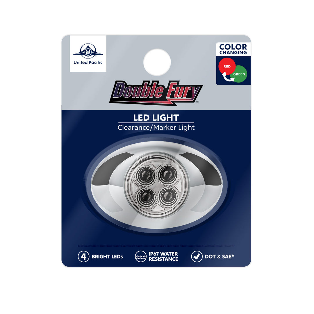 4 LED Double Fury Light (Clearance/Marker) - Red &amp; Green LED/Clear Lens