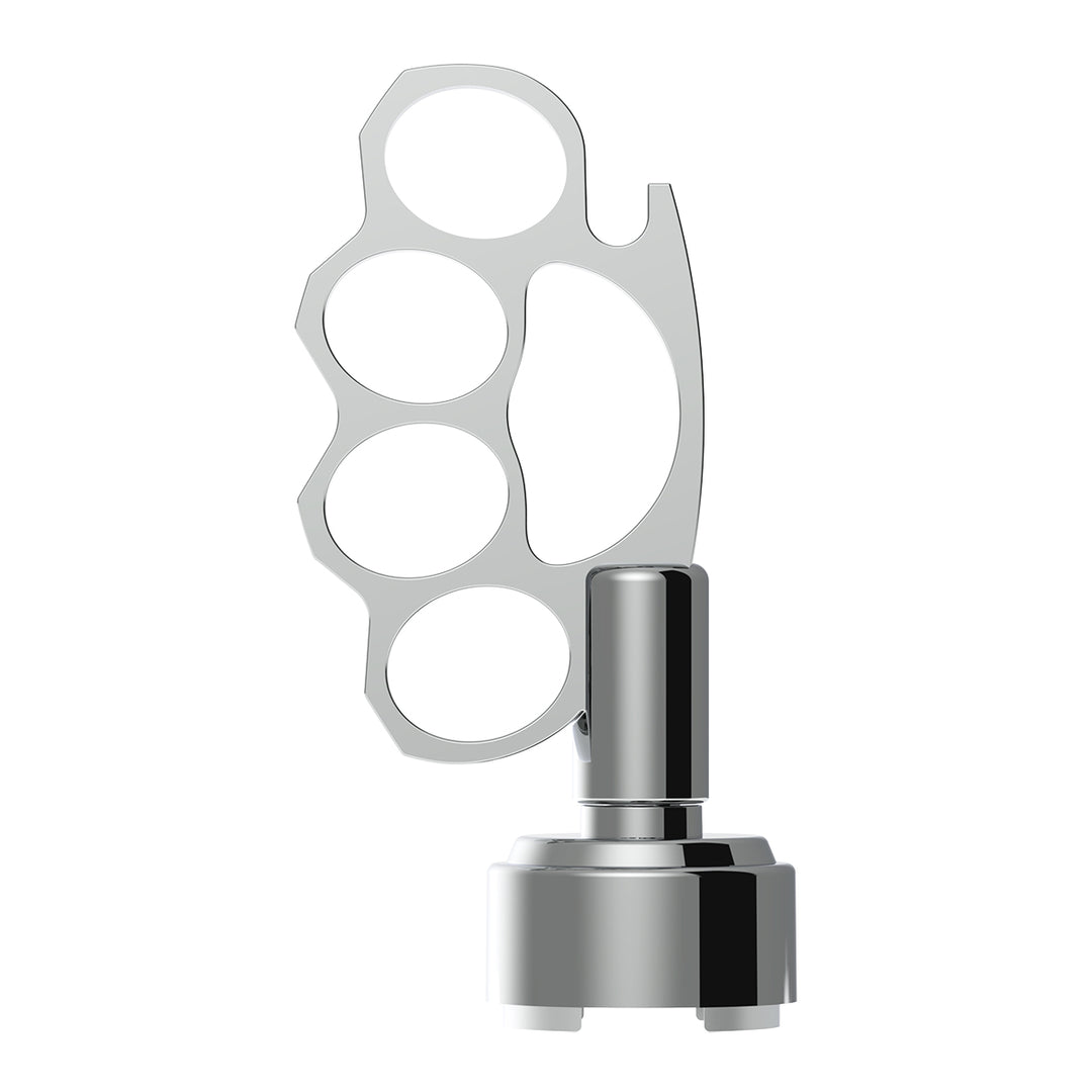 Thread-On Knuckle Gearshift Knob With Chrome 9/10 Speed Adapter - Chrome