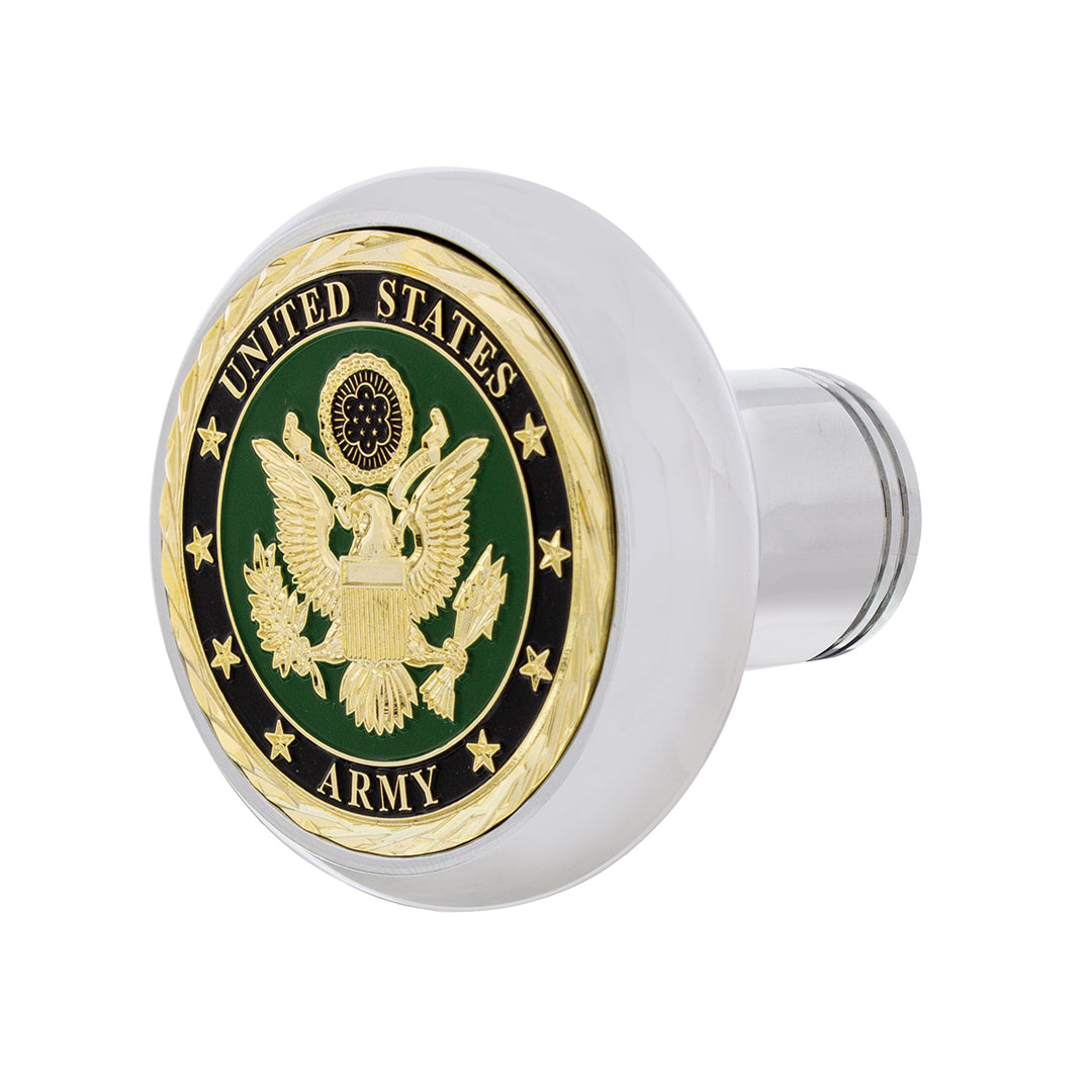 Deluxe Military Medallion Air Valve Knobs - Army