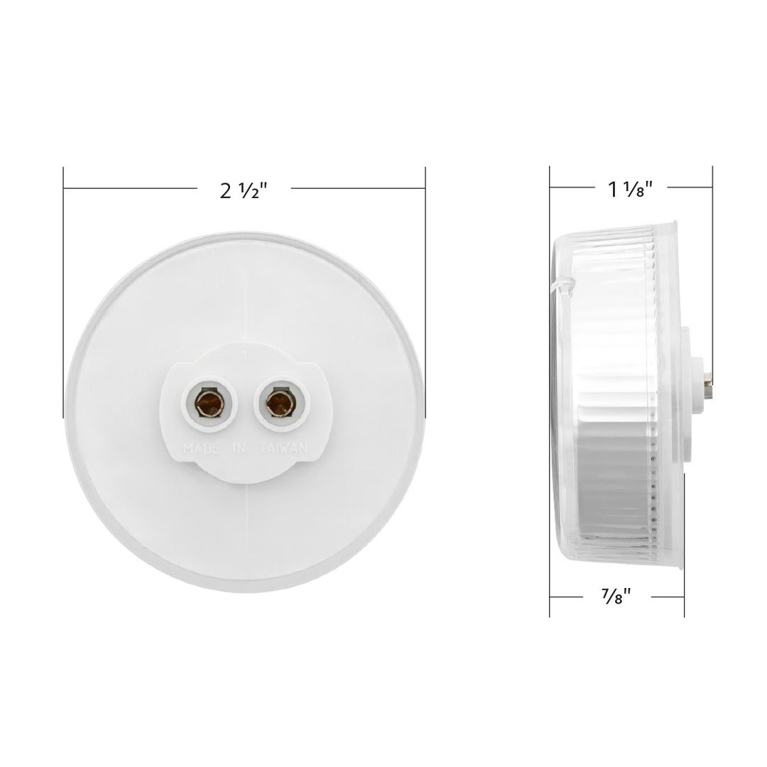 9 LED 2-1/2" Round Pure Reflector Light (Clearance/Marker) - Red LED/Clear Lens