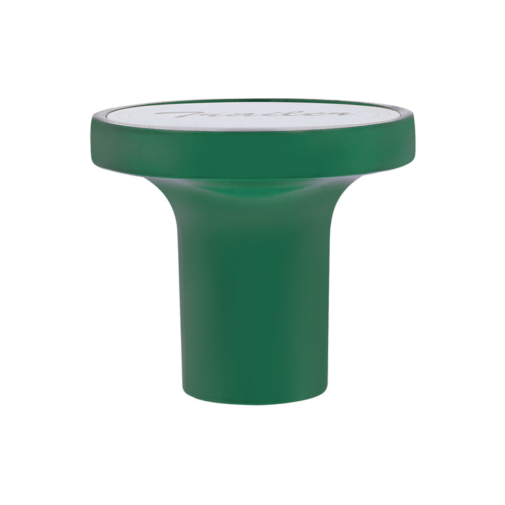 Aluminum Screw-On Air Valve Knob With Stainless Trailer Plaque - Emerald Green