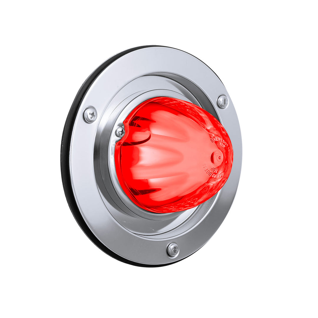 9 LED Dual Function GloLight Watermelon Sleeper Bunk Kit With 304 Stainless Steel Bezel - Red LED/Clear Lens