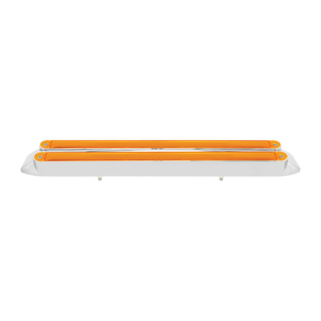 Dual 24 LED Dual Function 12" GloLight Bar With Bezel - Amber LED/Amber Lens