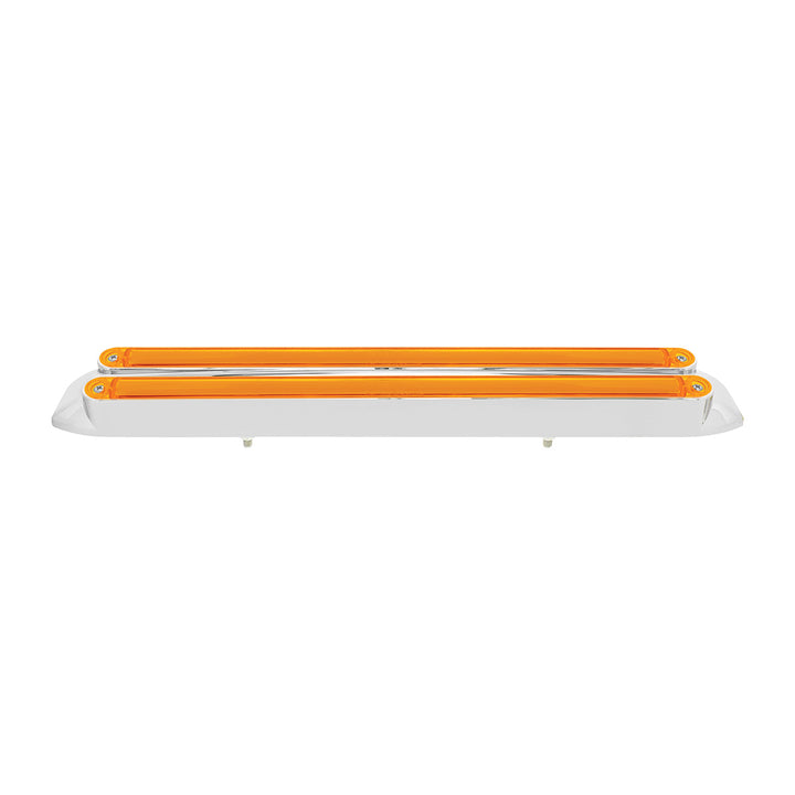 Dual 24 LED Dual Function 12" GloLight Bar With Bezel - Amber LED/Amber Lens