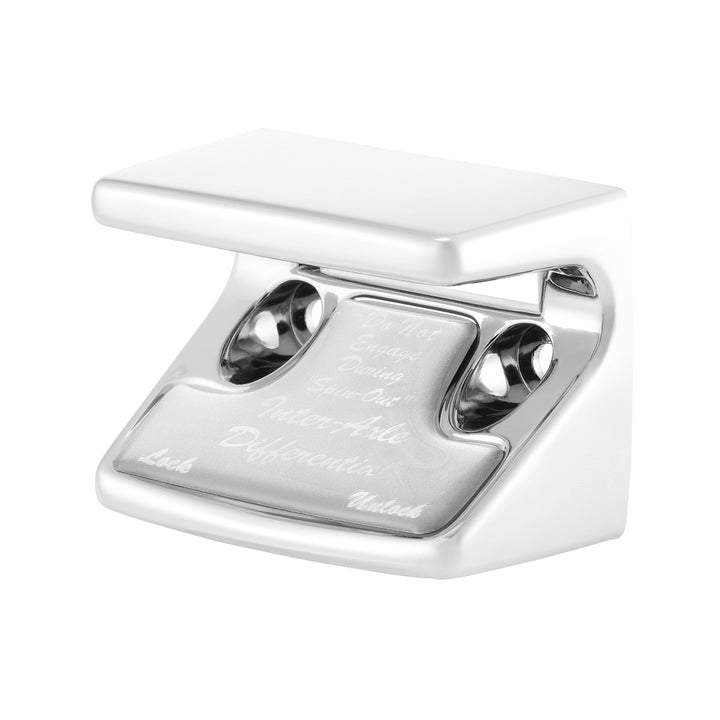 Chrome Plastic Axle/Differential Switch Guard With Glossy Sticker For 1990-2010 Freightliner Classic - Silver