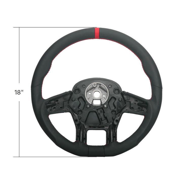 18" YourGrip GT PRO Leather Steering Wheel For 2012-2021 Peterbilt 579 &amp; 2013-2021 Kenworth T680 - Black