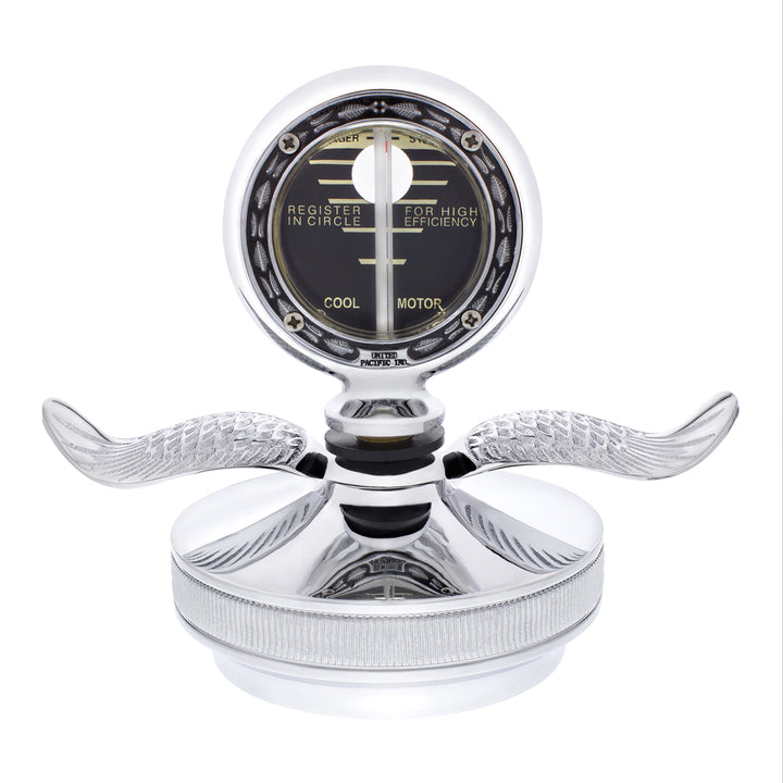 Chrome Aluminum Boyce MotoMeter With Base &amp; Chrome Wings