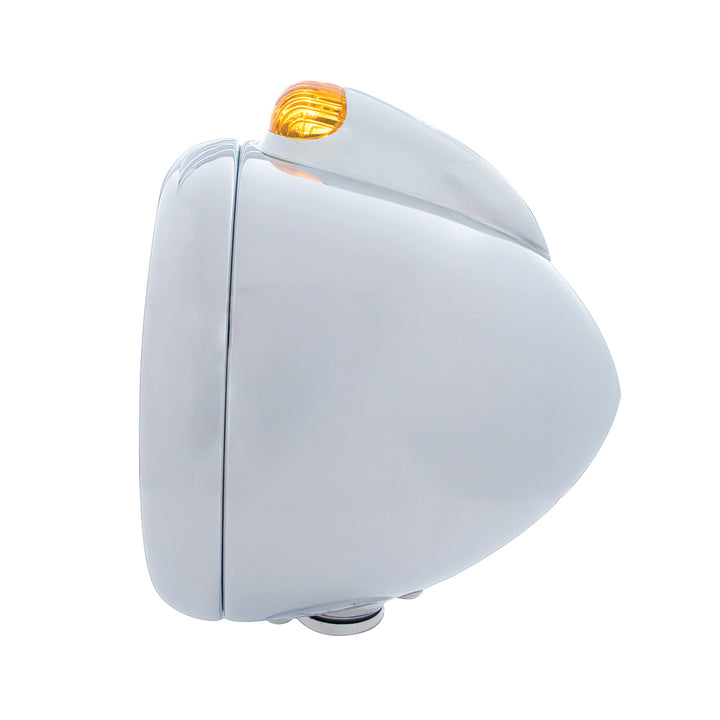 Chrome Guide 682-C Headlight 6014 &amp; Dual Mode LED Signal - Amber Lens