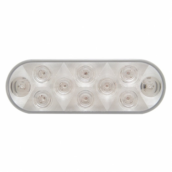 10 LED 6" Oval Utility Light - White LED/Clear Lens (Bulk)