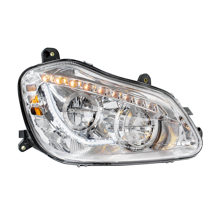 High Power 45 LED Chrome Headlight With Sequential Turn Signal For 2013-2021 Kenworth T680 - Passenger