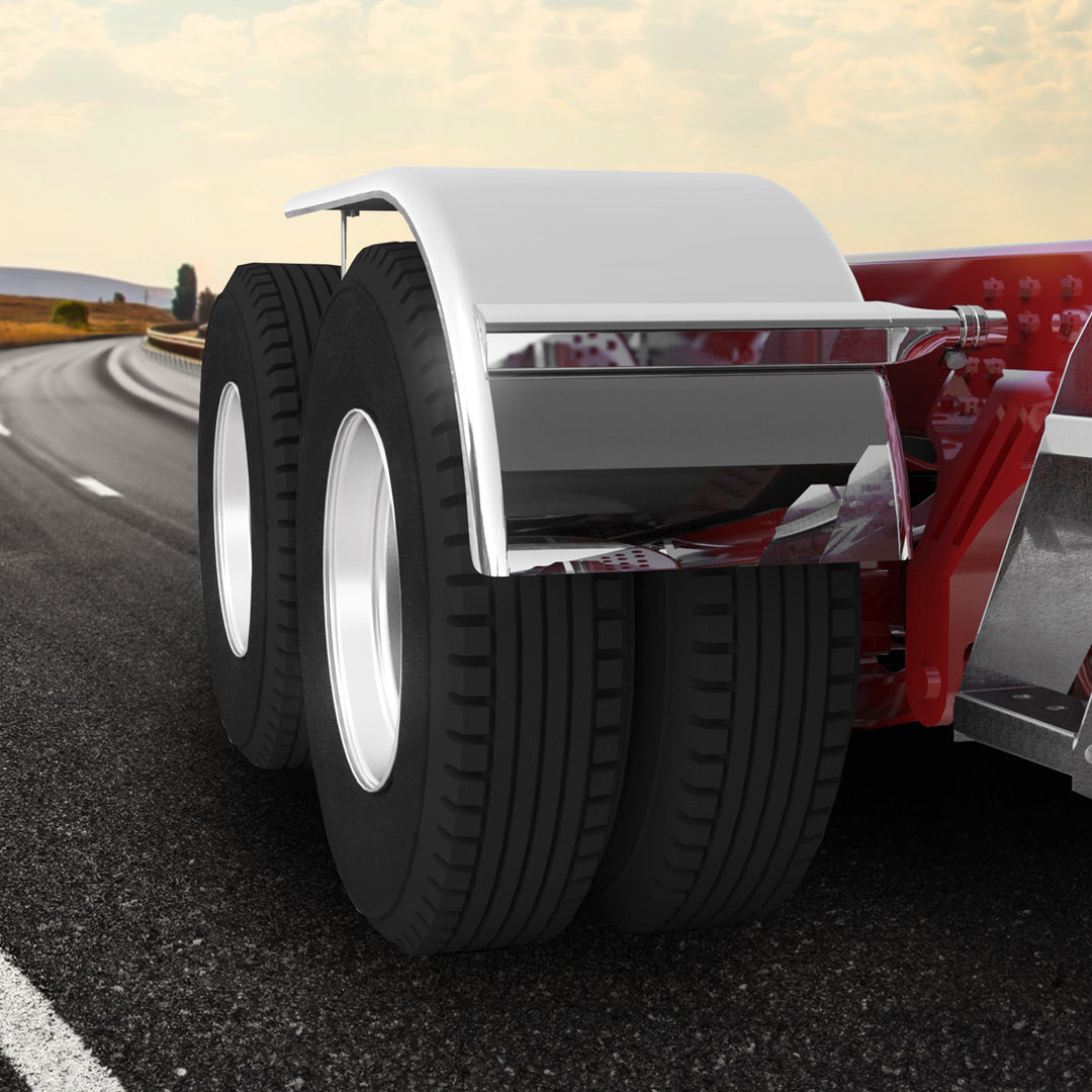 66" 430 Stainless Steel (16ga) Roll Formed Edge Smooth Half Fender - Stainless Steel Series (Pair)