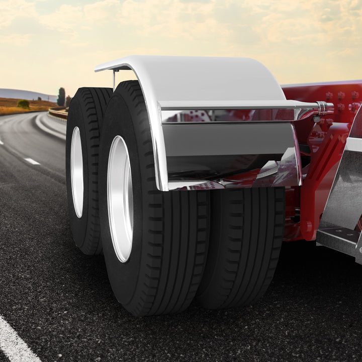 66" 430 Stainless Steel (16ga) Roll Formed Edge Smooth Half Fender - Stainless Steel Series (Pair)