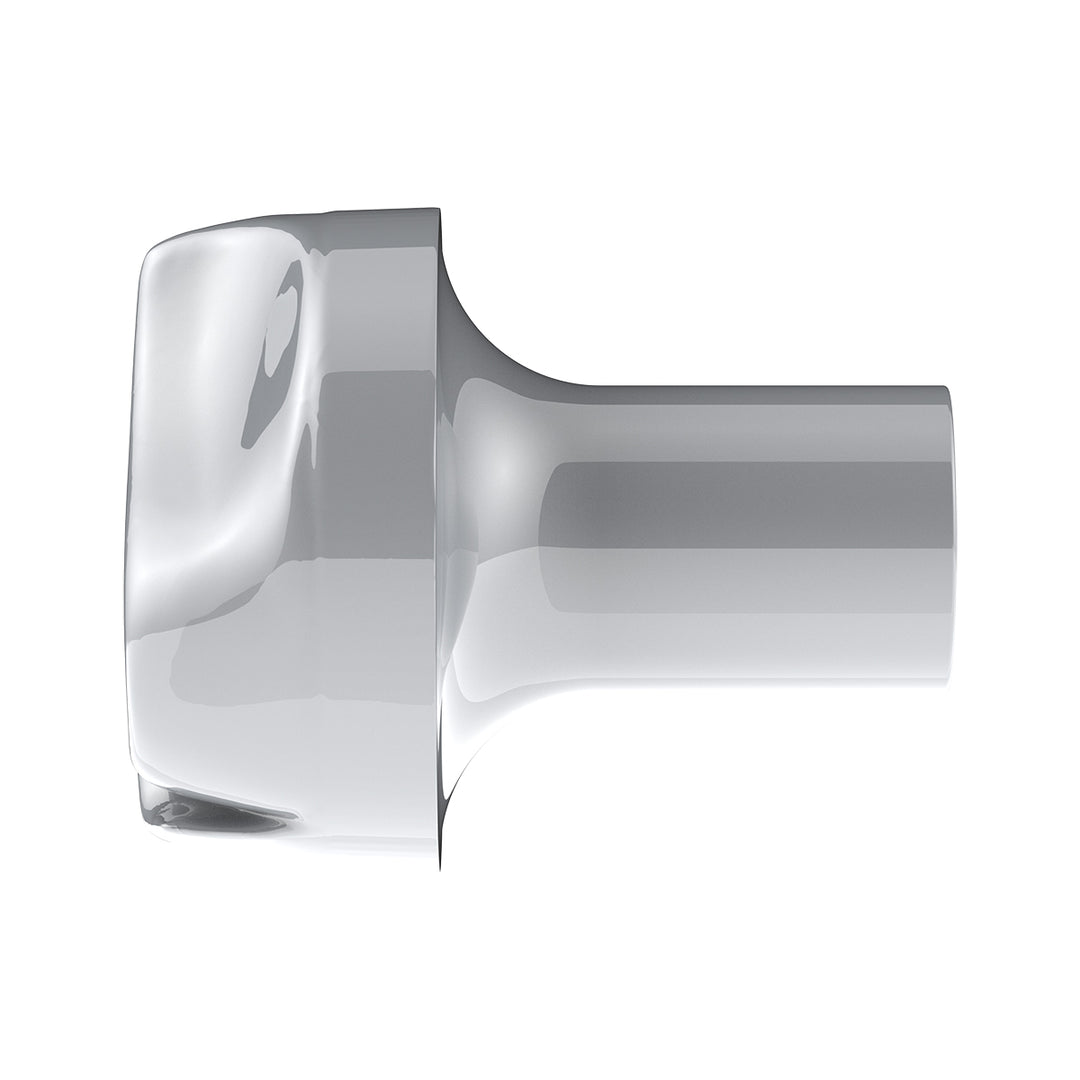 Ace Of Spades Air Valve Knob - Liquid Silver With Gloss Red Inlay