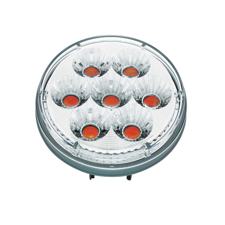 14 LED 4" Round Double Fury Light (Stop, Turn &amp; Tail) - Red &amp; Amber LED/ Clear Lens