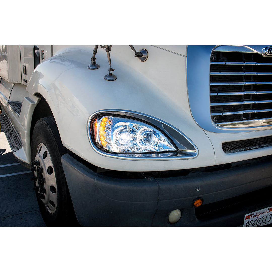 High Power LED Chrome Projection Headlight For 2001-2020 Freightliner Columbia - Passenger