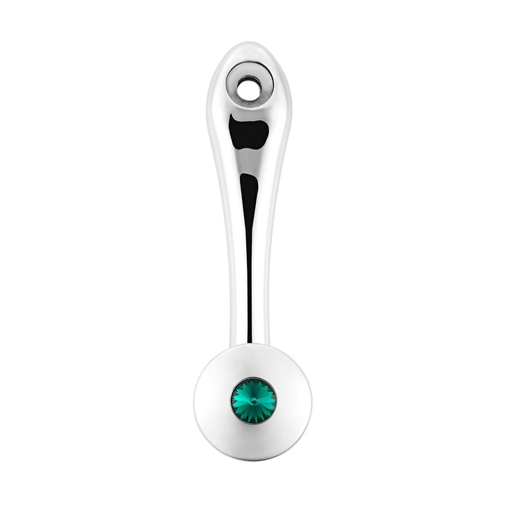Chrome Die-Cast Window Crank With 16 - Spline 7/16” OD Adapter - Green Crystal