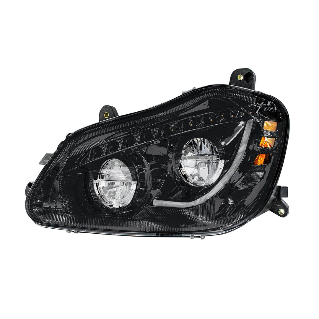 High Power 45 LED Blackout Headlight With Sequential Turn Signal For 2013-2021 Kenworth T680 - Driver