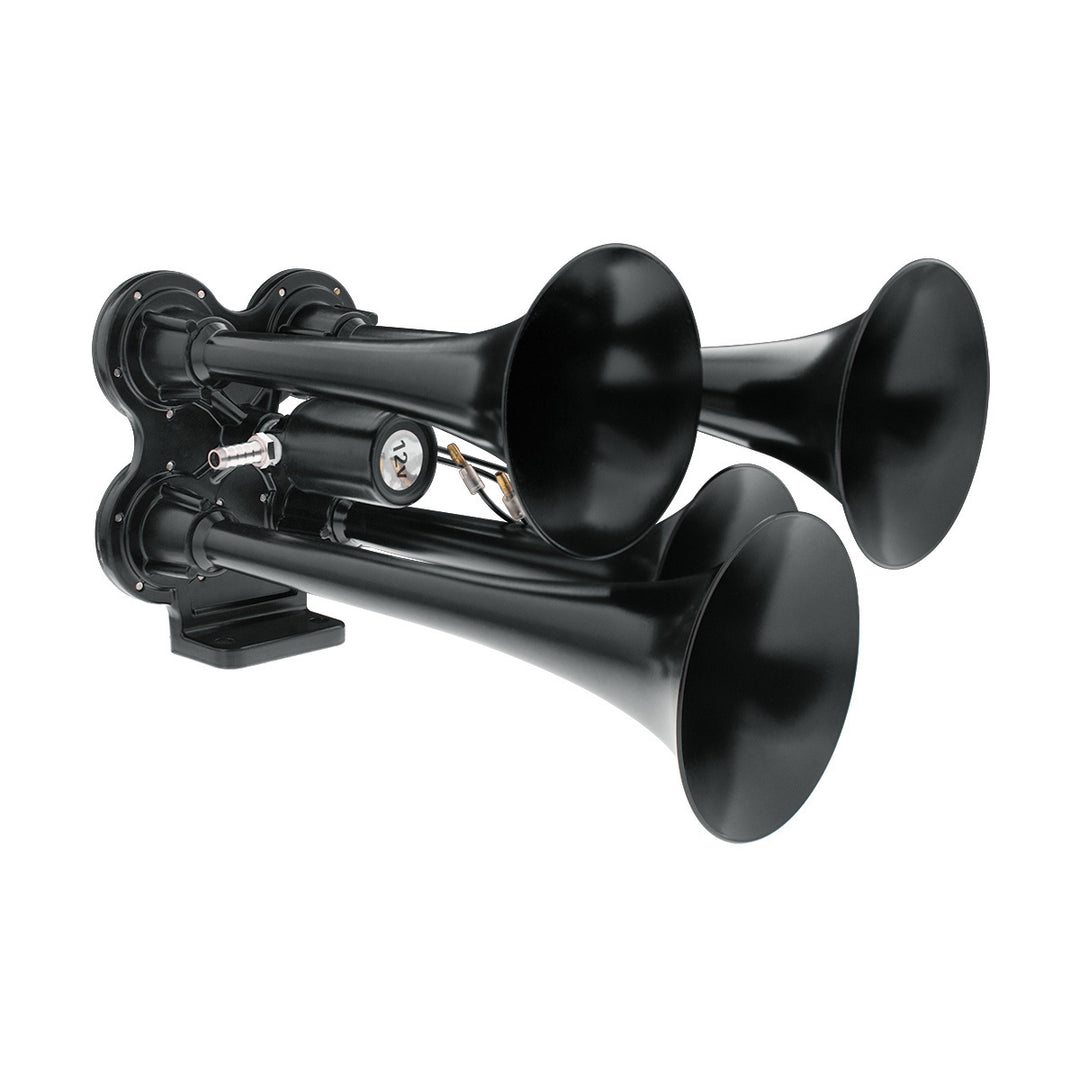 4 Trumpet Mini Train Horn - Black
