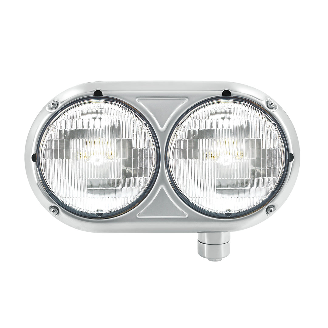 Headlight Assembly With Halogen Bulbs &amp; 304 Stainless Steel Housing For Peterbilt 359 - Passenger