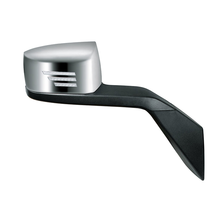 Chrome Hood Mirror Assembly With Sequential LED Turn Signal For 2004-2017 Volvo VNL - Passenger
