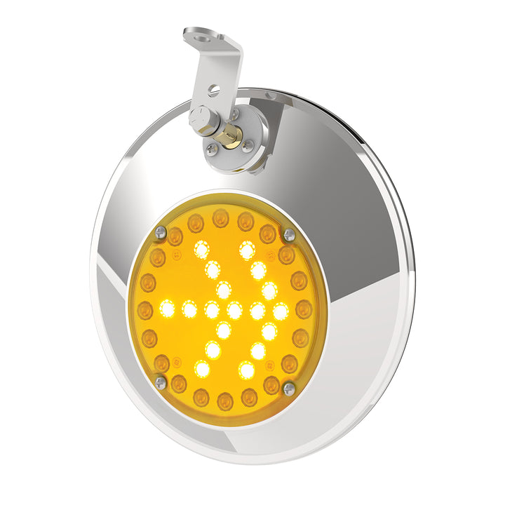 8-1/2" 430 Stainless Steel Convex Mirror With LED - Driver