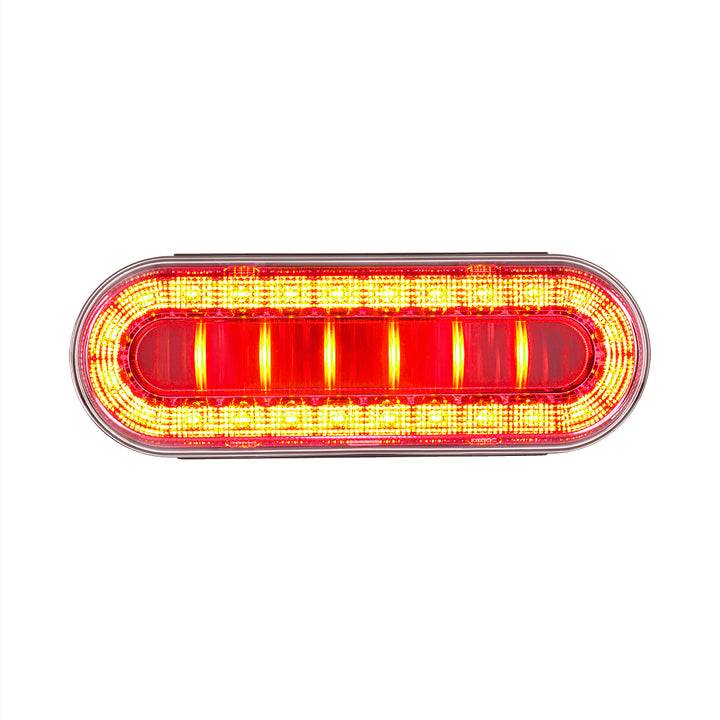 30 LED 6" Oval Lumos Light I - Series (Stop, Turn &amp; Tail) - Red LED/Clear Lens
