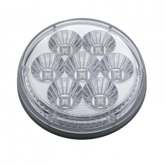 7 LED 4" Round Reflector Light (Stop, Turn &amp; Tail) - Red LED/Clear Lens (Bulk)