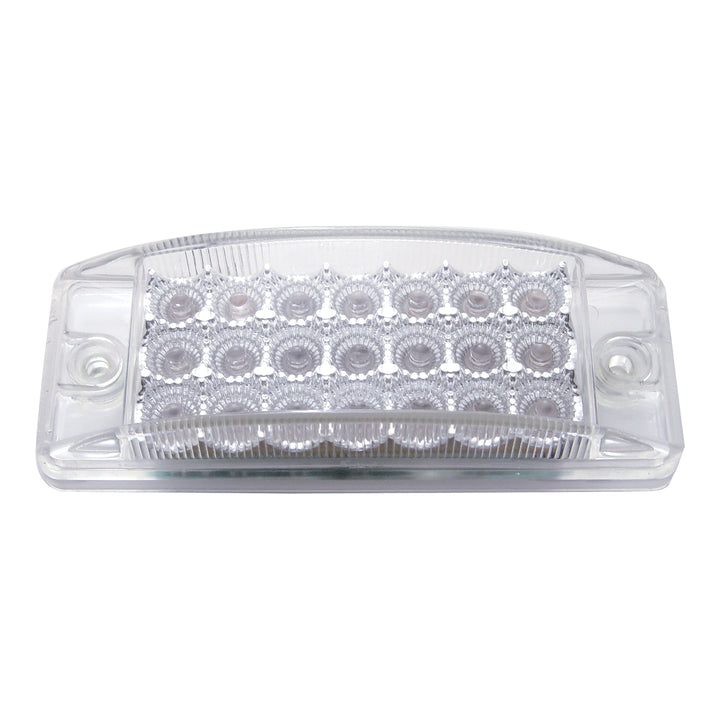 21 LED Reflector Rectangular Light (Clearance/Marker) - Red LED/Clear Lens