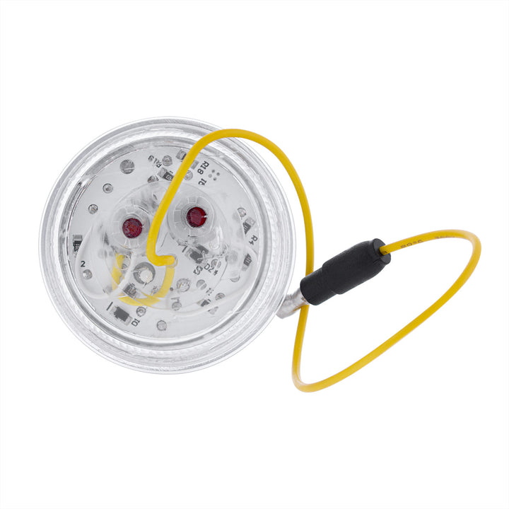 7 LED 2" Round Double Fury Light (Clearance/Marker) - Amber &amp; Red LED/Clear Lens