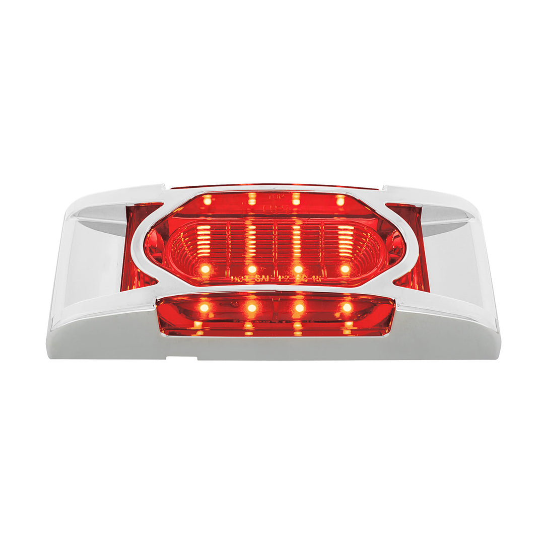 16 LED Reflector Light (Clearance/Marker) With Chrome Bezel - Red LED/Red Lens