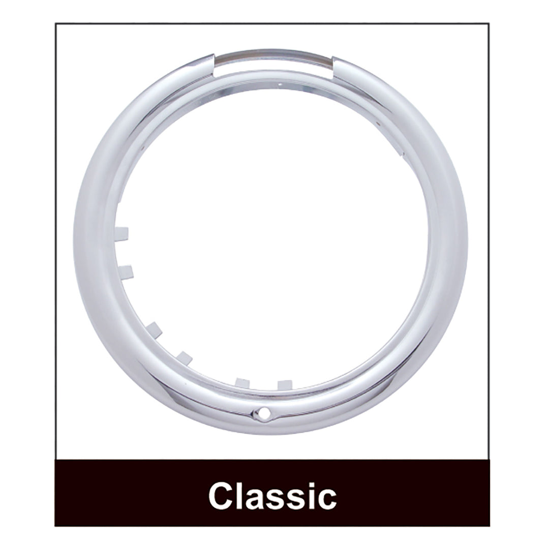 Stainless Classic Headlight 11 LED Bulb &amp; Dual Mode LED Signal - Clear Lens