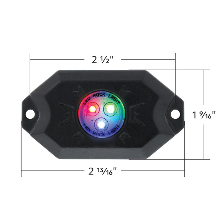 RGB Multi - Color 500 Lumen LED Rock Light 4 - Piece Kit