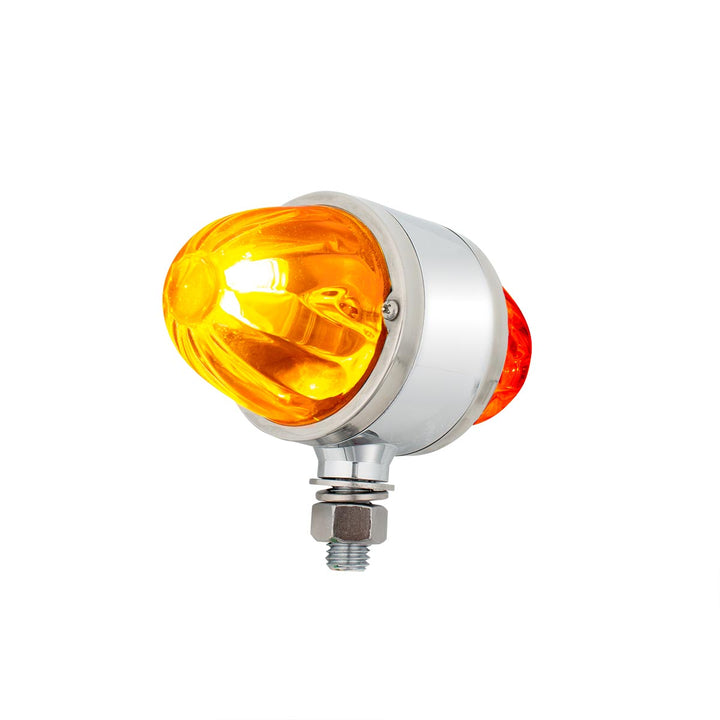 UltraBurst Chrome Double Face Glass Watermelon Light - Amber &amp; Red LED/Clear Lens