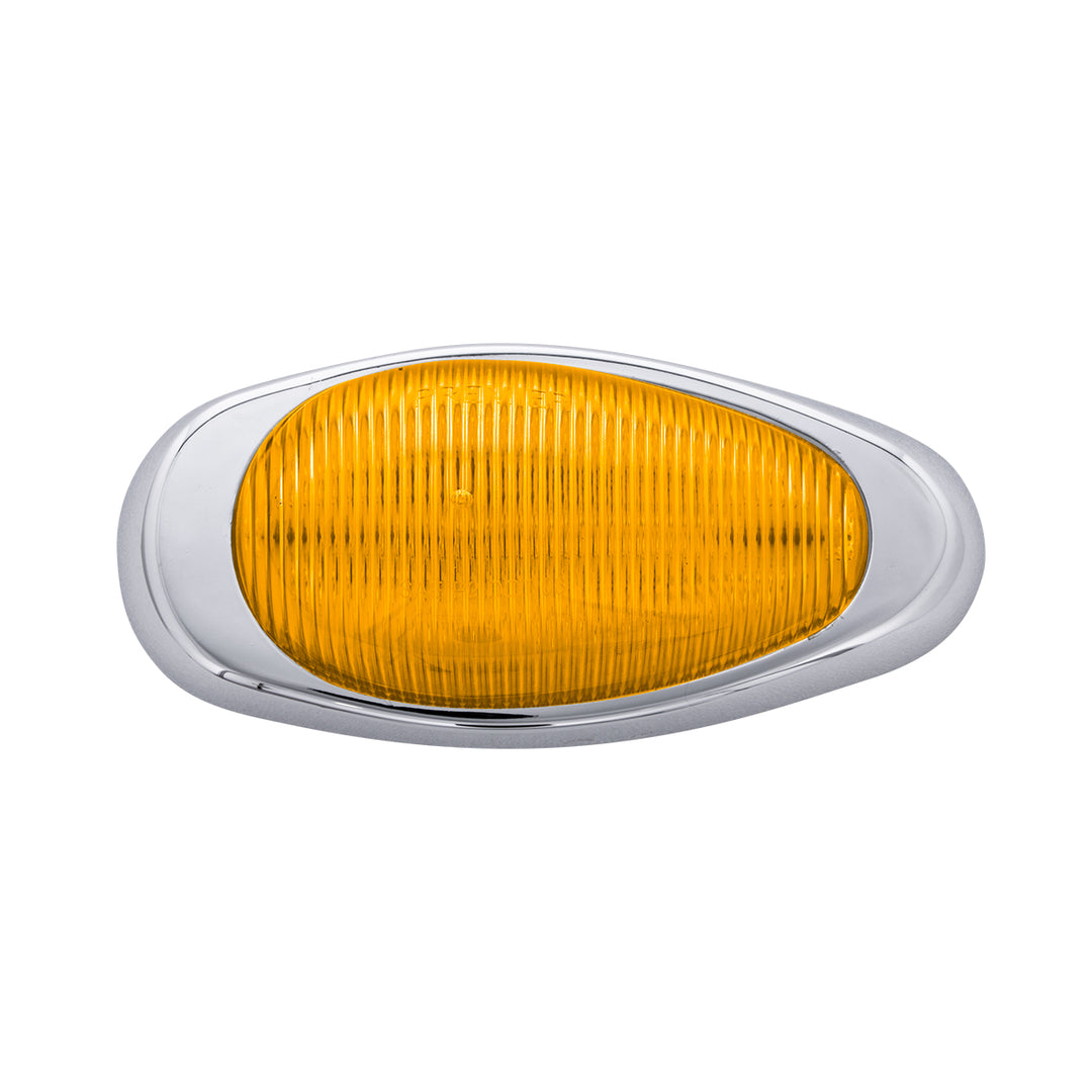 15 LED Sleeper Light With Bezel For Freightliner (Clearance/Marker) - Amber LED/Amber Lens (Pair)