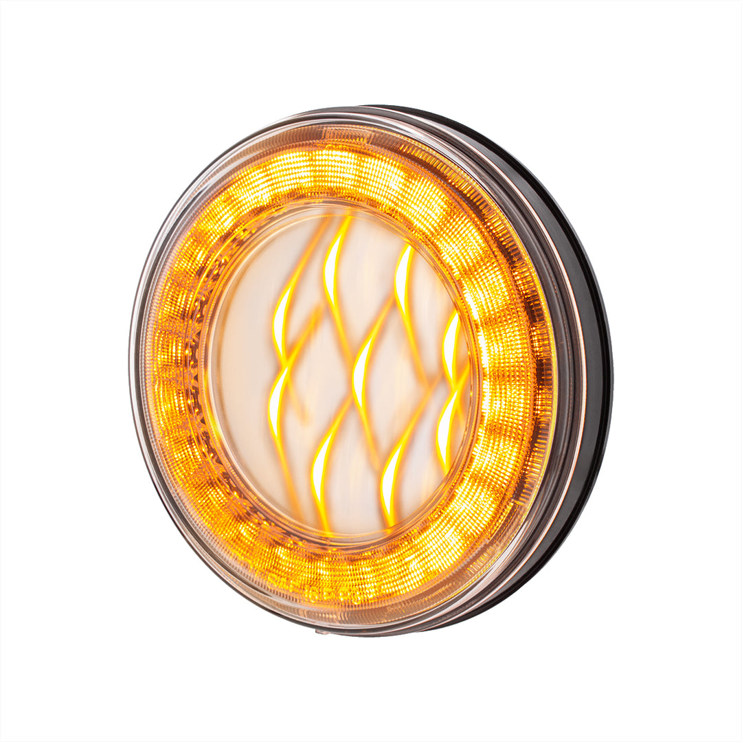 33 LED 4" Round Lumos Light X - Series (Turn Signal) - Amber LED/Clear Lens