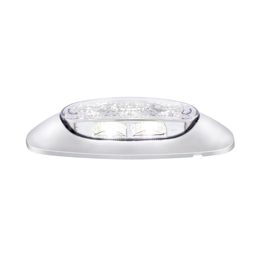 5 LED Reflector Light (Auxiliary/Utility) With Side Ditch Light - White LED/Clear Lens (Bulk)
