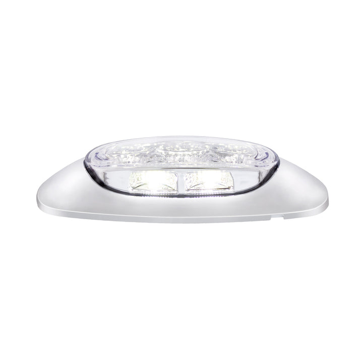 5 LED Reflector Light (Auxiliary/Utility) With Side Ditch Light - White LED/Clear Lens (Bulk)
