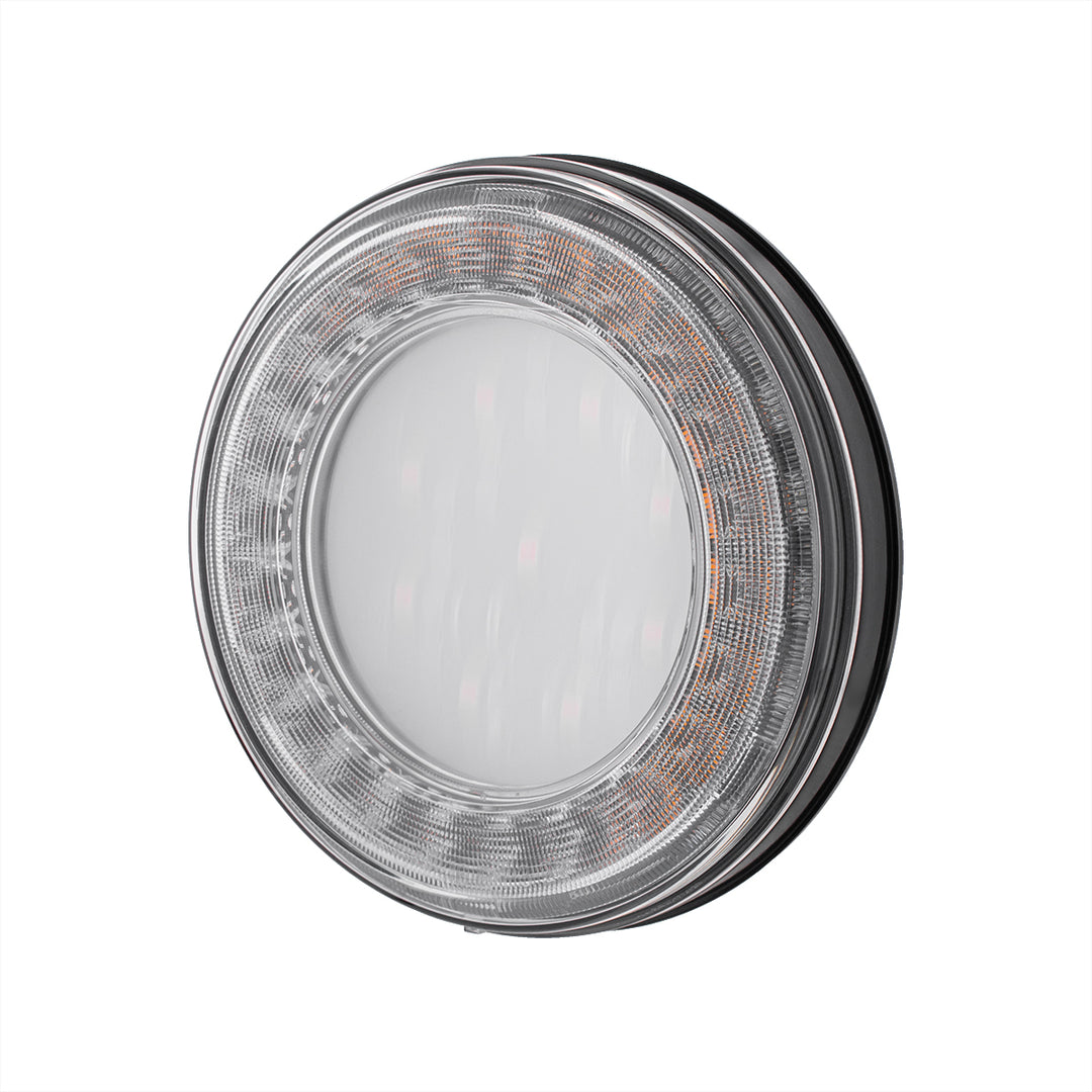33 LED 4" Round Lumos Light X - Series (Turn Signal) - Amber LED/Clear Lens