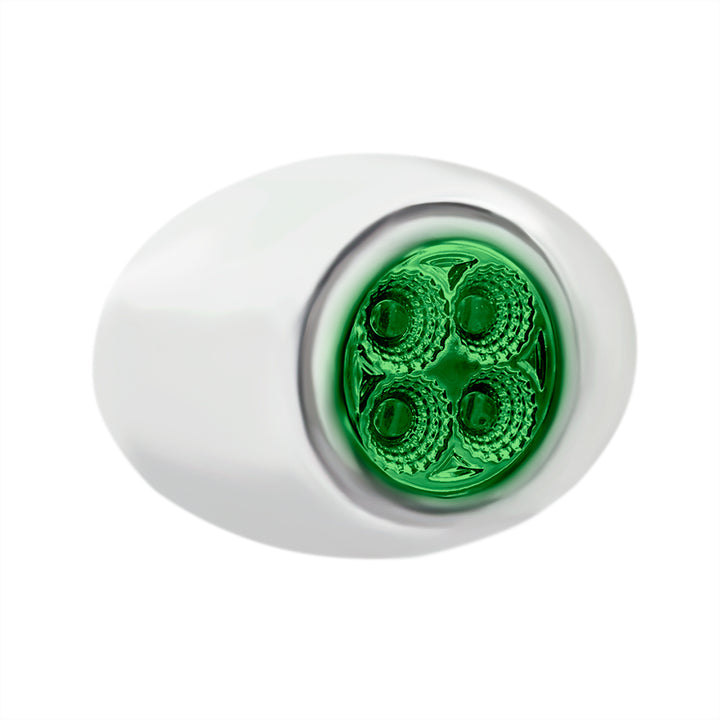 4 LED Double Fury Light (Clearance/Marker) - Amber &amp; Green LED/Clear Lens