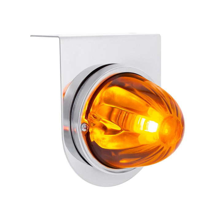 UltraBurst Glass Watermelon Light With Stainless Steel Light Bracket Kit - Amber LED/Dark Amber Lens