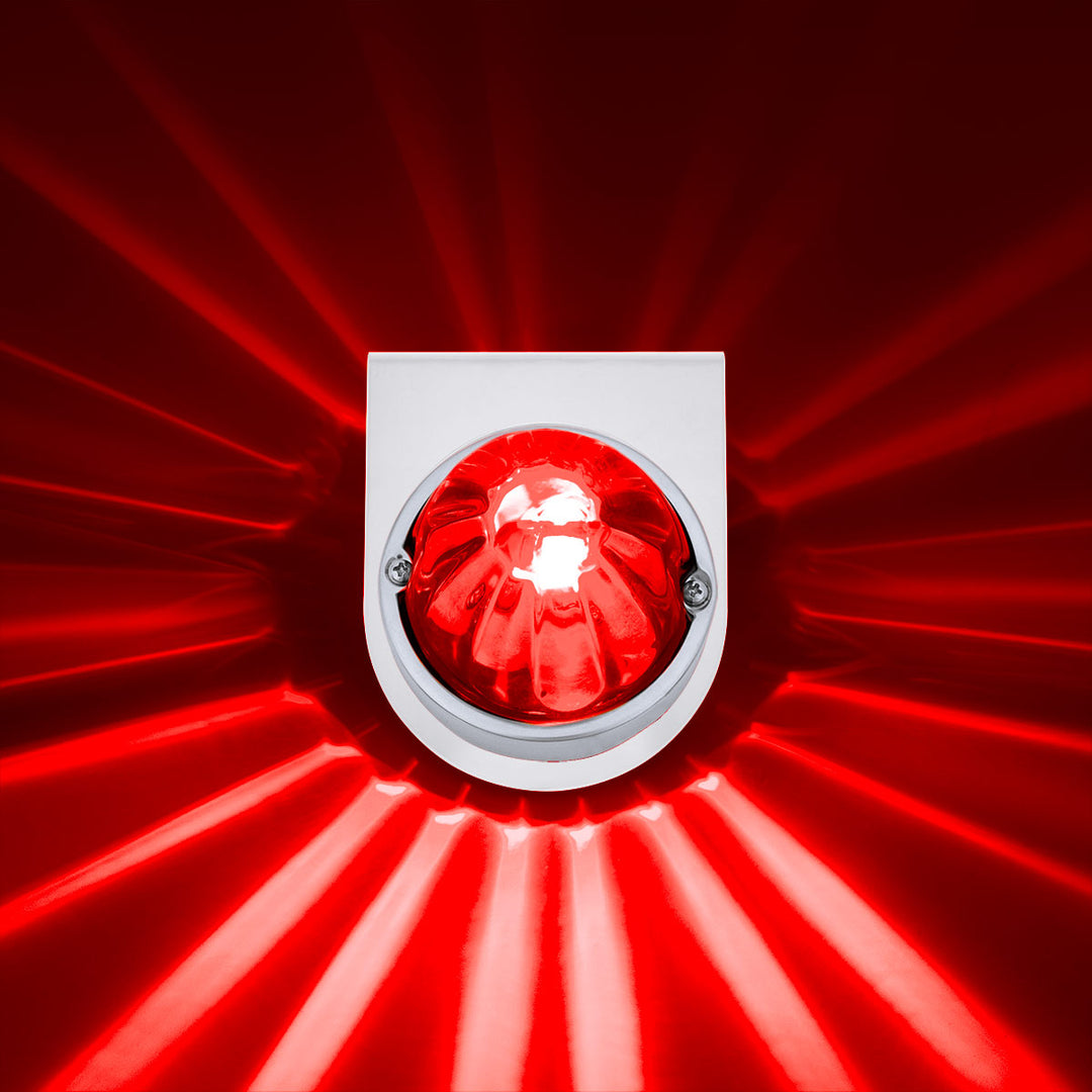 UltraBurst Glass Watermelon Light With Stainless Steel Light Bracket Kit - Red LED/Red Lens