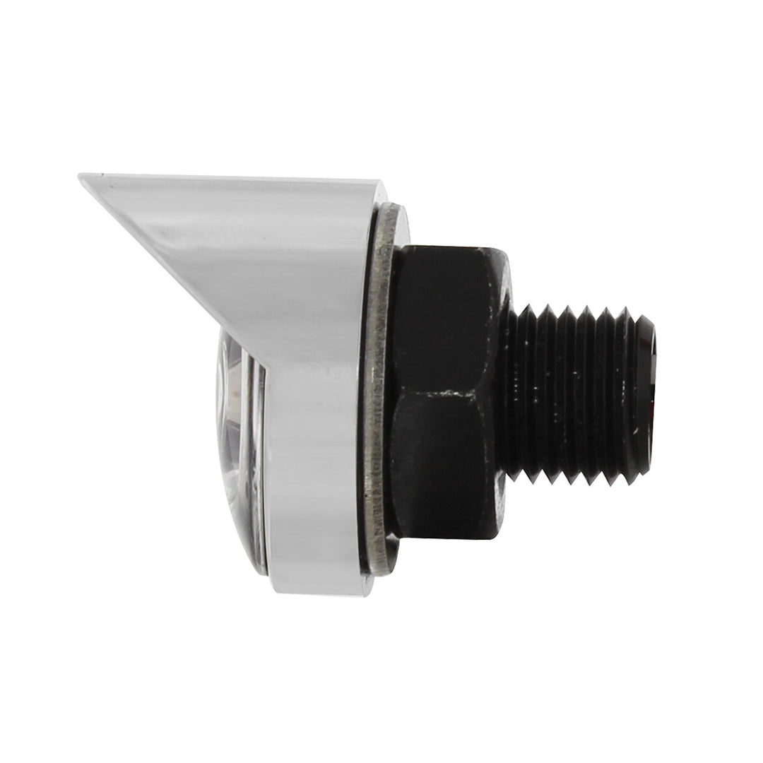 Stainless Steel Front Air Cleaner Bracket With 26 x 3 LED 3/4" Mini Lights &amp; Visors For Peterbilt - Amber LED/Clear Lens