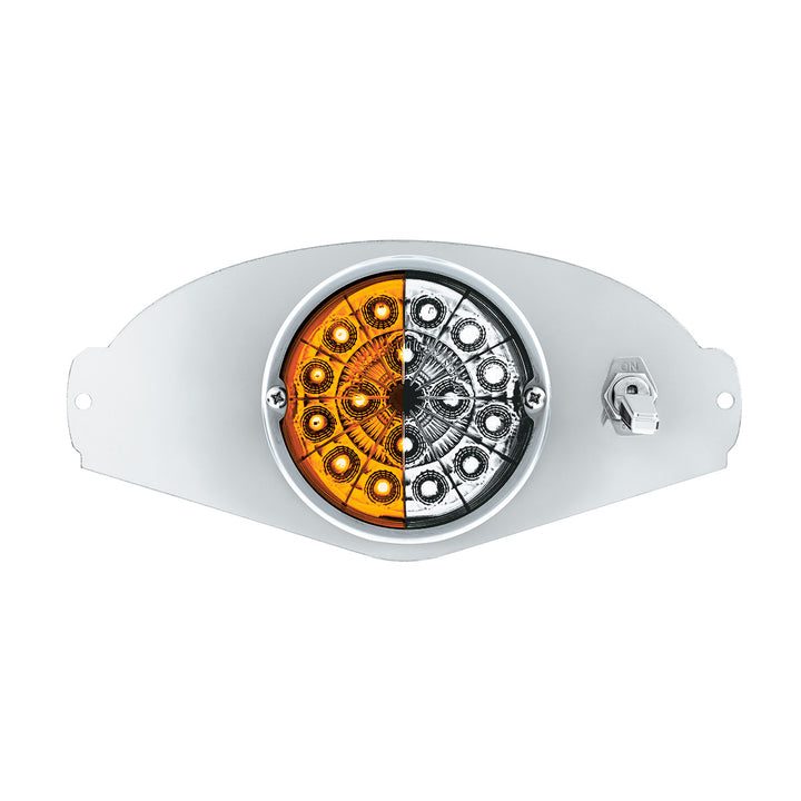 304 Stainless Steel Above Door Dome Light Kit W/ 17 LED Double Fury Watermelon For 2008-2017 FL Cascadia - Amber &amp; White LED