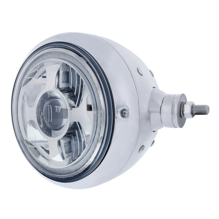 Stainless Steel Guide 682-C Style Headlight Assembly W/LED Headlight &amp; Dual Color Position Light - R/H (Horizontal Mount)